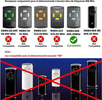 868,3 MHz, telecomando per porta del garage, trasmettitore a mano, compatibile con Hormann HSM2 HSM4 HS1 HS2 HS4 HSE2 HSZ1 HSZ1 HSZ2 HSP4 HSP4-C HSD2-A HSD2-C Hörmann