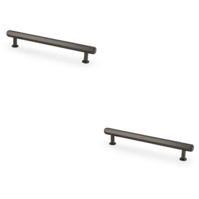 2 PACK - Industrial Hex T Bar Pull Handle - Dark Bronze 160mm Centres Kitchen Cabinet