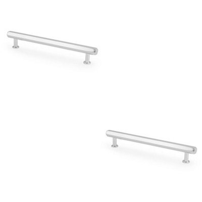 2 PACK - Industrial Hex T Bar Pull Handle - Polished Chrome 128mm Centres Kitchen Cabinet