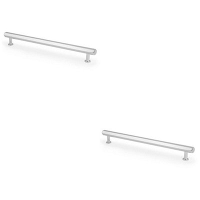 2 PACK - Industrial Hex T Bar Pull Handle - Polished Chrome 224mm Centres Kitchen Cabinet