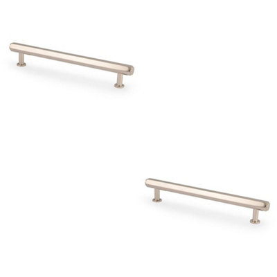2 PACK - Industrial Hex T Bar Pull Handle - Polished Nickel 160mm Centres Kitchen Cabinet