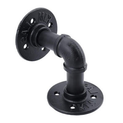 2 Pack Industrial Style Iron Pipe Shelf Storage Bracket 9cm W x 9cm H