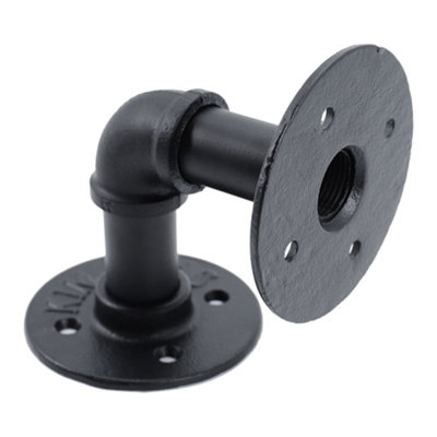 2 Pack Industrial Style Iron Pipe Shelf Storage Bracket 9cm W x 9cm H