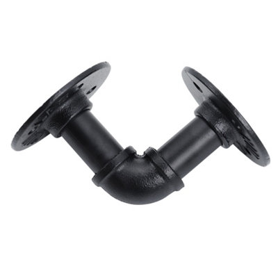 2 Pack Industrial Style Iron Pipe Shelf Storage Bracket 9cm W x 9cm H