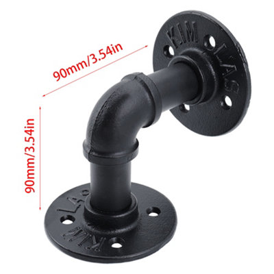 2 Pack Industrial Style Iron Pipe Shelf Storage Bracket 9cm W x 9cm H