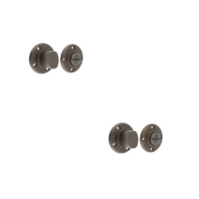2 PACK Inner Turn and Release Mechanism in Dark Bronze Finish for Enhanced Home Security - Door Handle