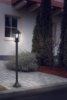 2 PACK IP44 Outdoor Bollard Light Black Cast Aluminium 60W E27 Tall Lamp Post