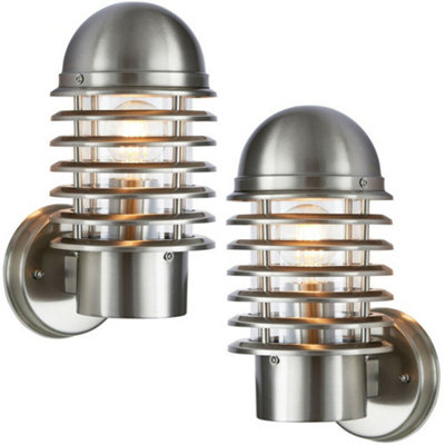 Matt Black & Ribbed Glass Outdoor Vintage Round Flush Bulkhead Wall