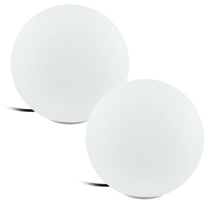 2 PACK IP65 Outdoor Garden Ball Light White Plastic 1x 40W E27 300mm