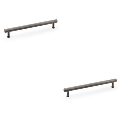 2 PACK - Knurled T Bar Pull Handle - Dark Bronze - 224mm Centres Premium Drawer Door