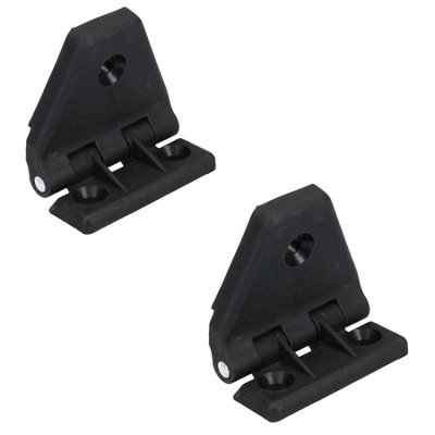 2 Pack Large Black Polyamide Leaf Hinge Reinforced Plastic 80x100mm Italian