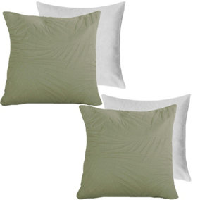 2 Pack Leaf Pinsonic Filled Cushion Covers