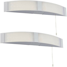 2 PACK LED Bathroom Wall Light 2x 6W Cool White IP44 Modern Over Mirror Lamp