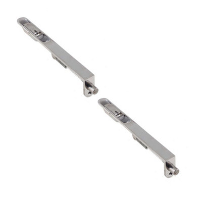 2 PACK Lever Action Radiused Flushbolts 305x20mm in Polished Stainless Steel for Double Doors