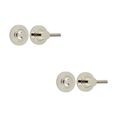 2 PACK Luxurious Easy Turn & Release No Rose in Polished Nickel - Door Handle