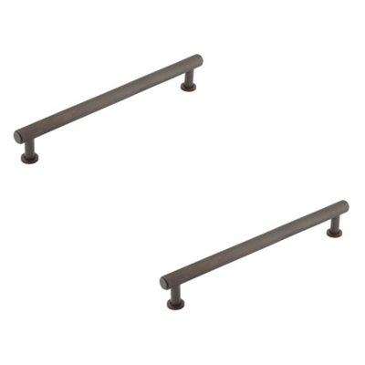 2 PACK Luxury Knurled Cabinet Handle in Dark Bronze - 224mm - Kitchen Drawer Pull Handle