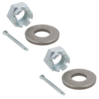 2 PACK M20 x 1.5 Slotted Castle Nut Trailer Wheel Hub Castellated Hub ...