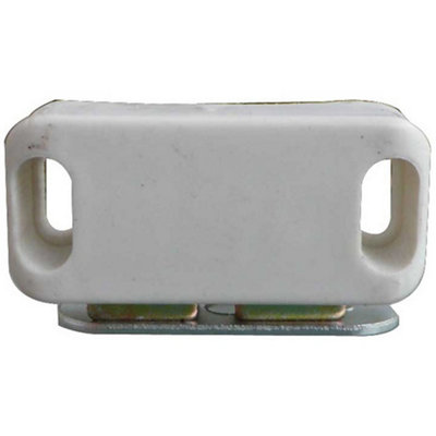2 Pack Magnetic Catches for Cabinets - 42x18mm White - Cupboard Door Catch