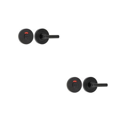 2 PACK Matt Black Easy Turn and Release 52mm for Fire Doors - Door Handle
