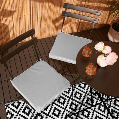 2 Pack Memory Foam Seat Outdoor Garden Cushion Pads with Ties