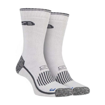 2 Pack Mens Heavy Duty Reinforced Cotton Socks - 6-8 A - SBGMS001GRY