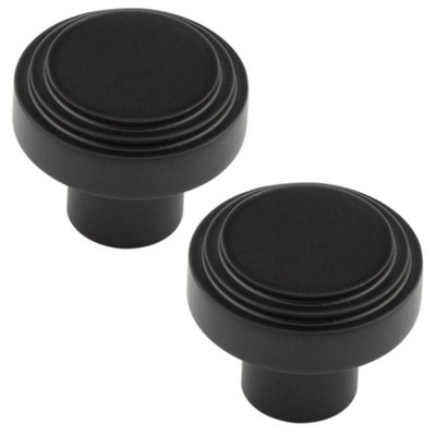 2 PACK Modern 30mm Black Cupboard Knob for Kitchen and Home - Kitchen Cabinet Knob
