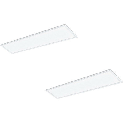 2 Pack Modern LED Flush Ceiling Panel Light - 40W White Rectangle 4000K