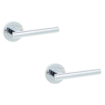 2 PACK Modern Polished Chrome Door Handle for Modern Interiors Interior Handle