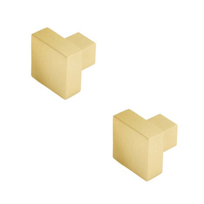2 PACK Modern Satin Brass Cupboard Knob for Stylish Interiors - Kitchen Cabinet Knob