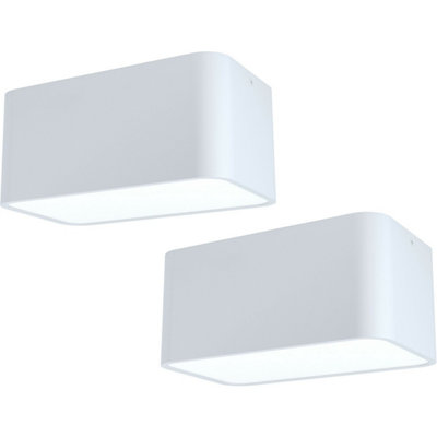 2 Pack Modern White Aluminium Twin Downlight Ceiling Light with E27 Bulb