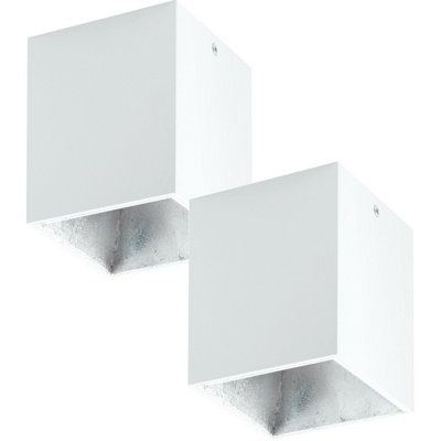 2 Pack Modern White and Silver LED Downlights for Walls & Ceilings