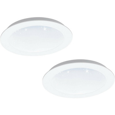 2-Pack Modern White & Crystal Effect 14W LED Downlight for Walls and Ceilings