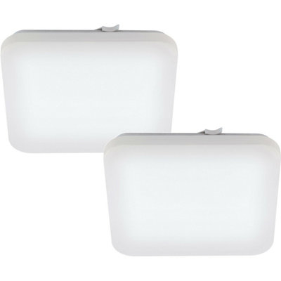 2 Pack Modern White LED Ceiling Lights - 17.3W Flush Mount Design