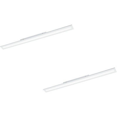 2 Pack Modern White LED Wall and Ceiling Light 1195mm Slim Strip Panel 36W 4000K