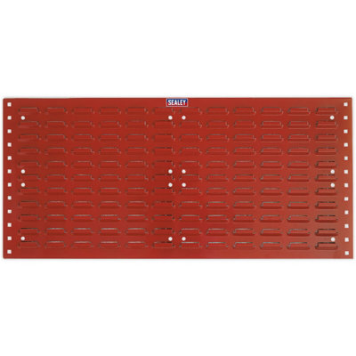 2 Pack of 1000 x 500mm Red Louvre Storage Bin Panels for Wall Mounting