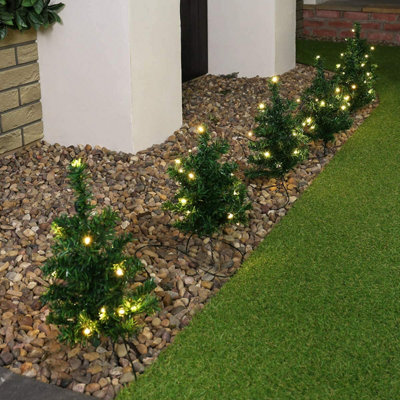 2 Pack of 6 (12) 30cm LED Lit Premier Christmas Tree Path Lights (15 LEDs Per Tree)