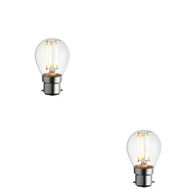 2 Pack of Dimmable B22 Golf LED Light Bulbs - Warm White 2700K with 470 Lumens Brightness