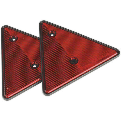 2 Pack of E-Approved Red Reflective Rear Triangles - Screw-On Vehicle Safety Reflections