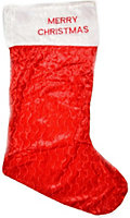 2 Pack of Giant Red Velvet Stocking 88cm Long Santa Sack Socks Bag, 88 x 32cm