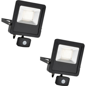 2 PACK Outdoor IP65 Automatic Floodlight - 50W Cool White LED - PIR Sensor