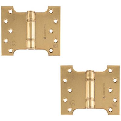 2 PACK - PAIR 102 x 127 x 3mm Parliament Hinge Polished Brass Internal Door