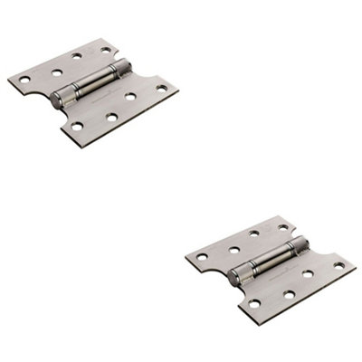 2 PACK - PAIR 102 x 152 x 3mm Parliament Hinge Satin Stainless Steel Internal Door