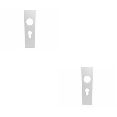 2 PACK - PAIR Square Lock EURO Cylinder Plate Cover 170 x 45 x 8mm Satin Steel DIN 47.5cc
