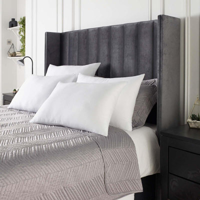 2 Pack Pillows Hotel Quality Bounce Back Microfibre Filled Plump Bedding