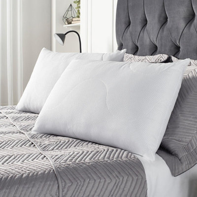 2 Pack Pillows Waffle Embossed Hotel Quality Filled Plump