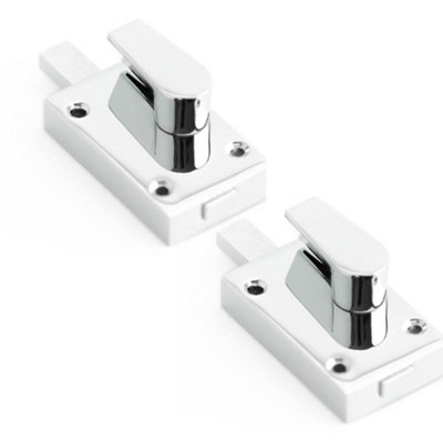 2 PACK Polished Chrome Bathroom Indicator Bolt 61x42mm for Occupancy Signaling - Sliding Bathroom Toilet Door Bolt