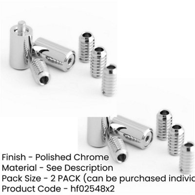 2 PACK Polished Chrome Locking Sash Stop for Secure Windows - Window Fastener