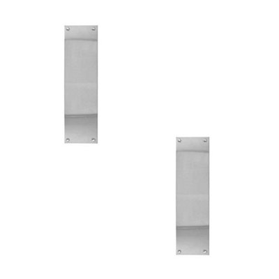 2 PACK Polished Stainless Steel Finger Plates 305x75mm - Durable and Stylish Design - Door Protector Plate
