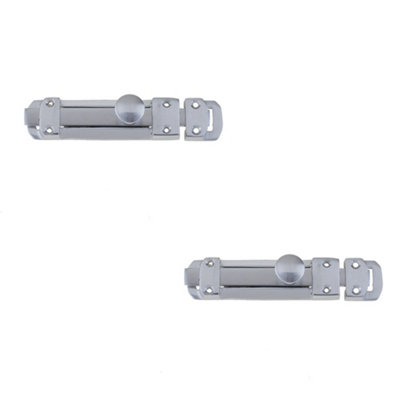 2 PACK Premium 116x30mm Satin Chrome Contract Door Bolts for Ultimate Security - Door Bolt Lock