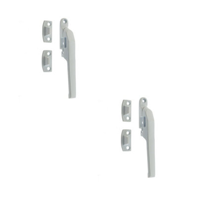 2 PACK Premium 124mm White Non-Lockable Casement Fasteners for Modern Windows - Window Handle